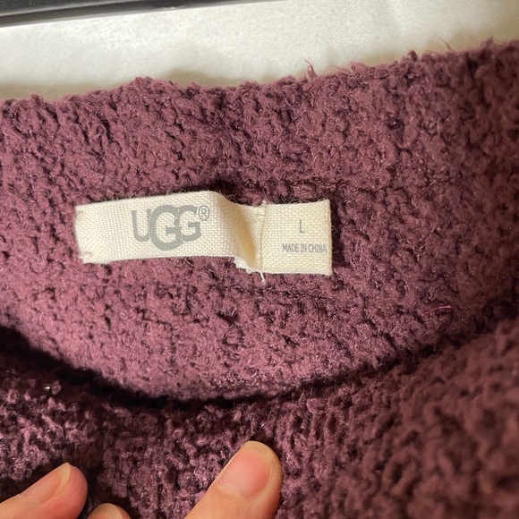 UGG KYLEIGH Womens Deep Port Purple Fluffy Cozy Knit Pants Large - Picture 5 of 8